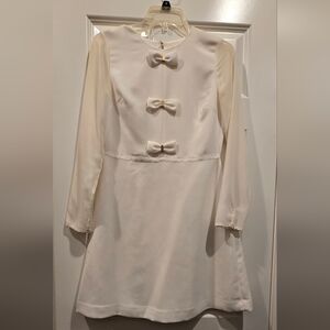 Elegant Cream Kids Dress with Bow Accents